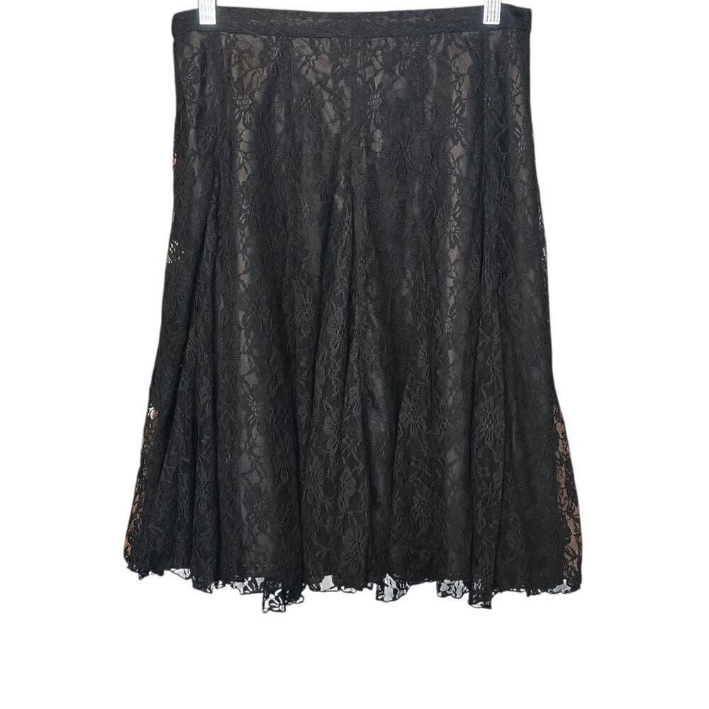 Mlle Gabrielle Midi Skirt Womens Size Large Black Whimsigoth Fairy Grunge Witchy